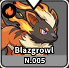 Evomon Blazgrowl Fire pet dex 005 for Roblox Evomon wiki