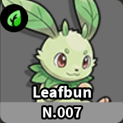 Leafbun Evomon Grass starter pet character
