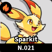 Evomon Sparkit Fire pet dex 021 for Roblox Evomon wiki