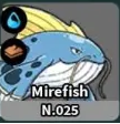 Evomon Mirefish Water pet dex 025 for Roblox Evomon wiki