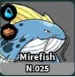 Evomon Mirefish Water pet dex 025 for Roblox Evomon wiki